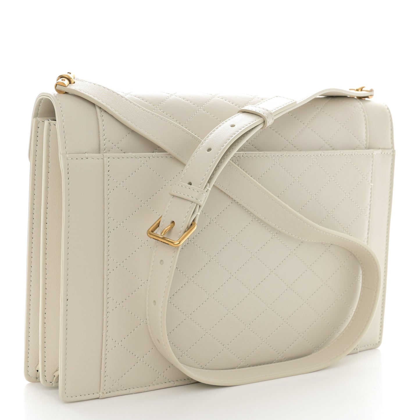 Lambskin Quilted Mini Gaby Satchel Crema Soft