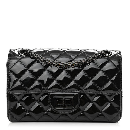 Chanel Patent Calfskin Quilted 2.55 Reissue Mini Flap So Black 1 of 12