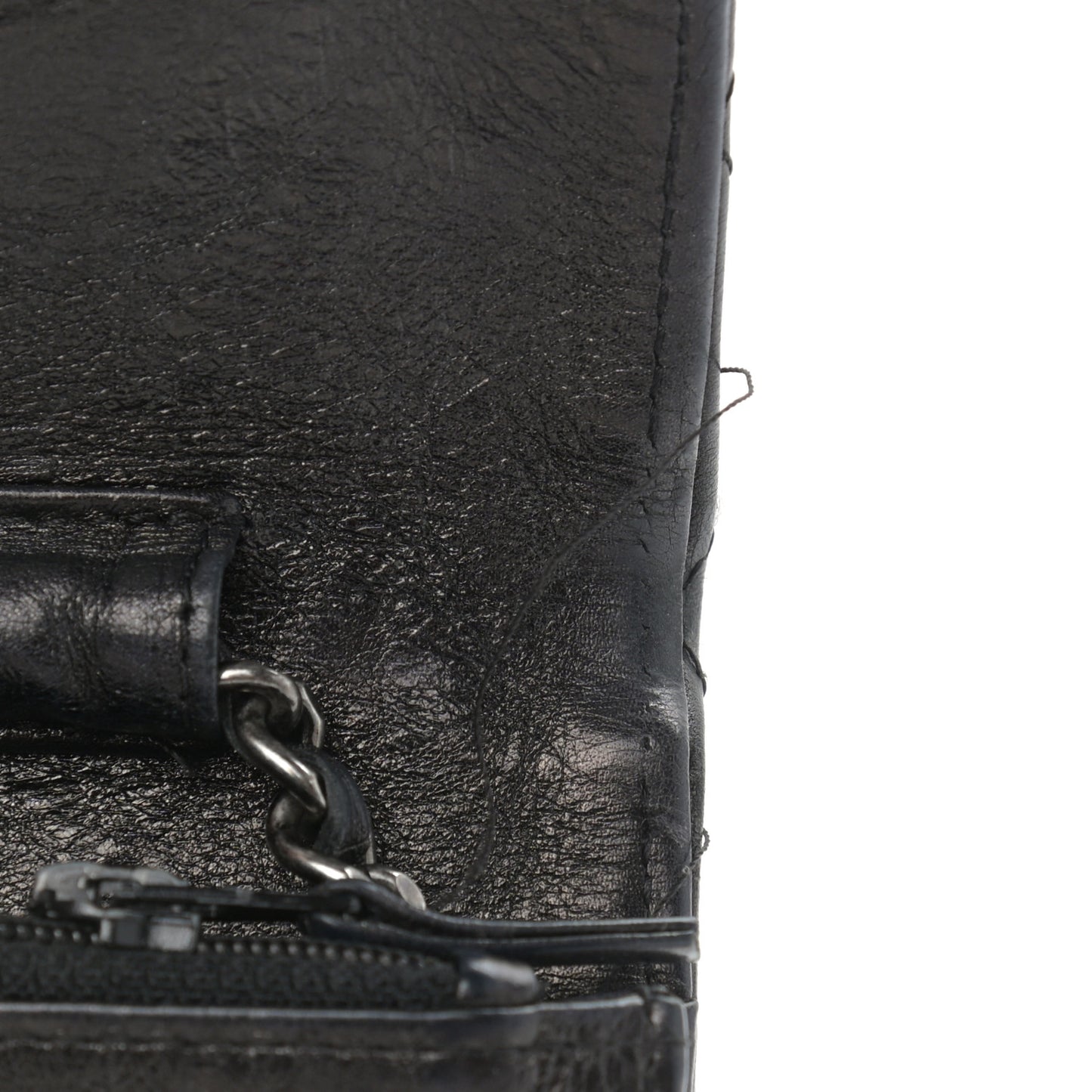 Aged Calfskin Reissue Wallet On Chain WOC Black