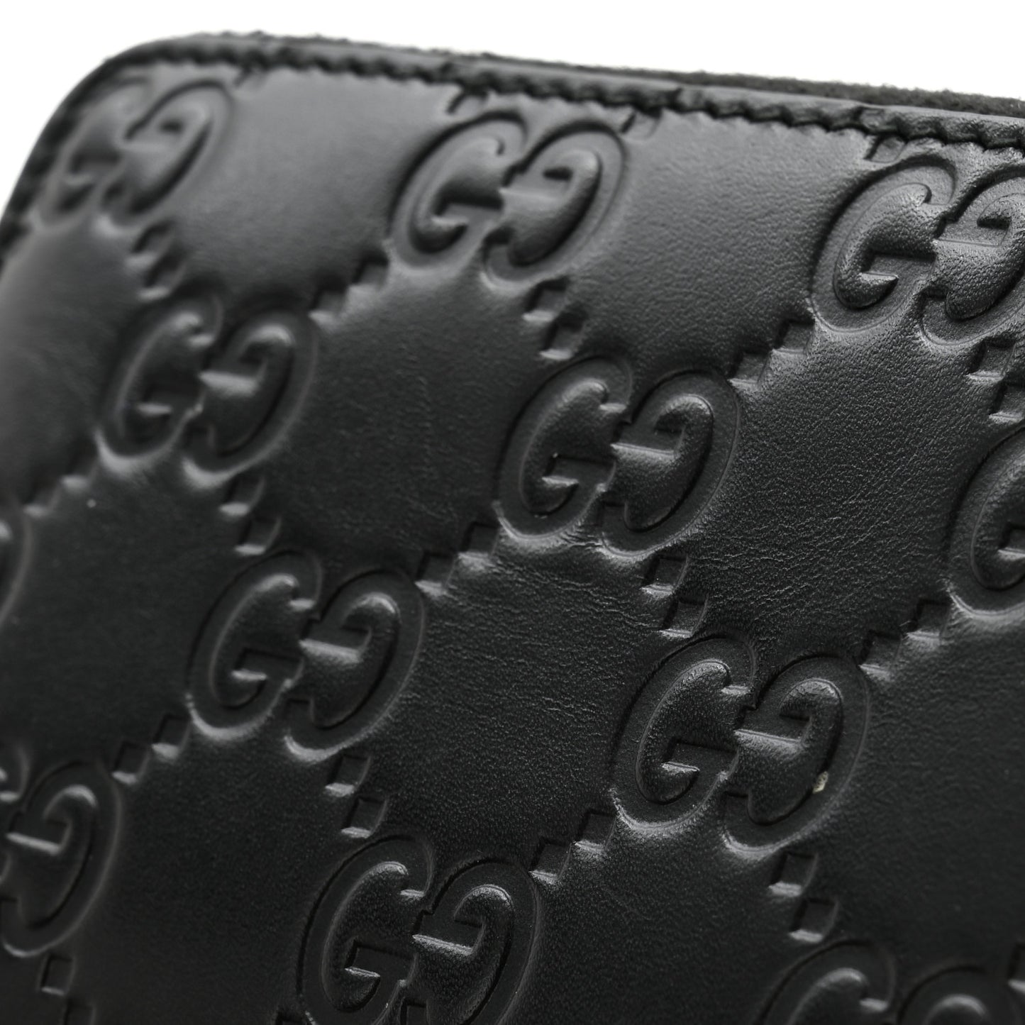Guccissima Zip Around Coin Purse Wallet Black
