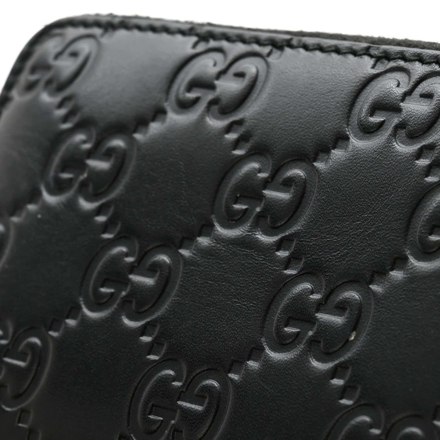 Gucci Guccissima Zip Around Coin Purse Wallet Black 9 of 10
