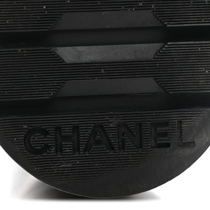 Chanel Shiny Goatskin Calfskin Quilted Lace Up Combat Boots 37 Black 7 of 11