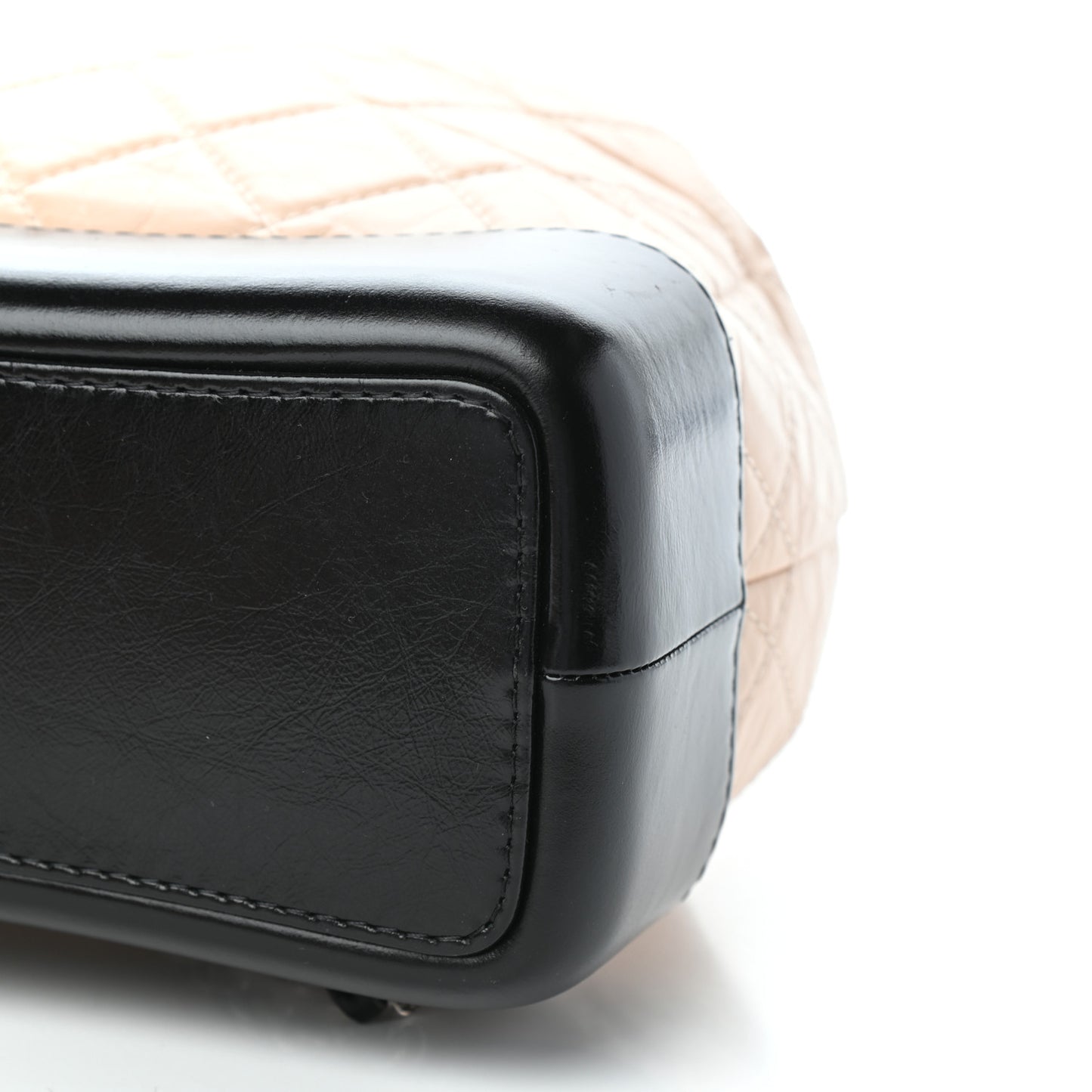 Aged Calfskin Quilted Small Gabrielle Backpack Beige Black