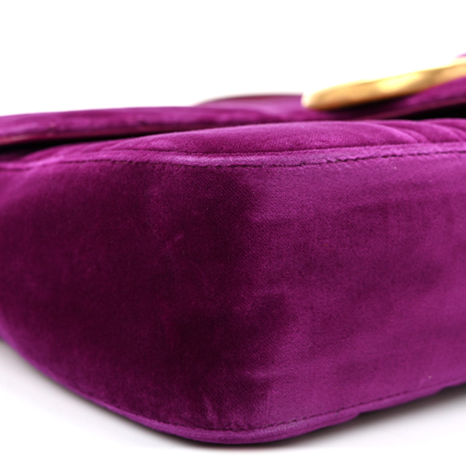 Gucci Velvet Matelasse Medium GG Marmont Shoulder Bag Fuchsia Violet Cyclamen 9 of 10