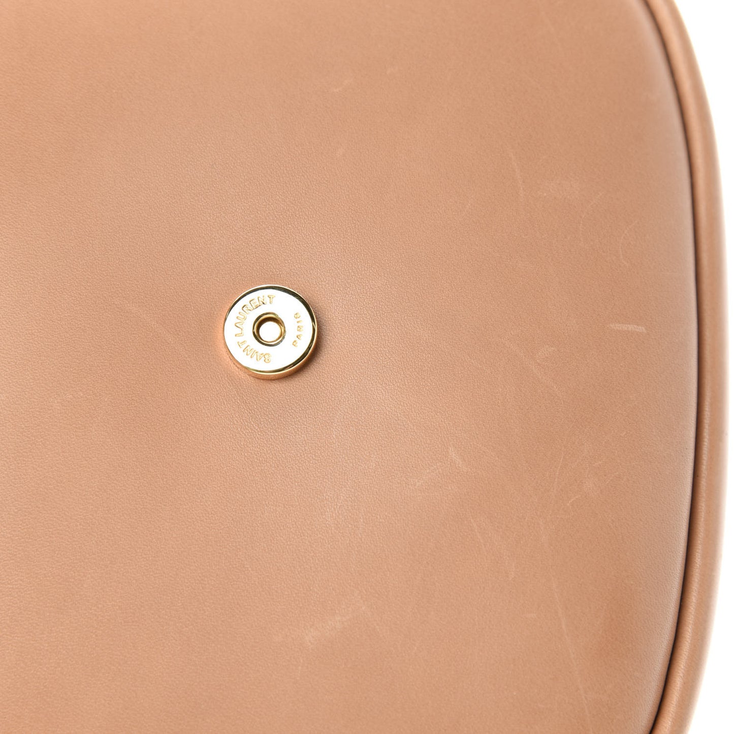 Smooth Calfskin Cotton Canvas Small Kaia Satchel Natural Beige