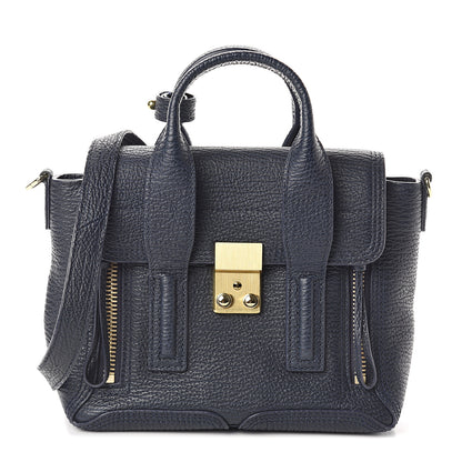 3.1 Phillip Lim 3.1 Textured Calfskin Mini Pashli Satchel Ink 1 of 8