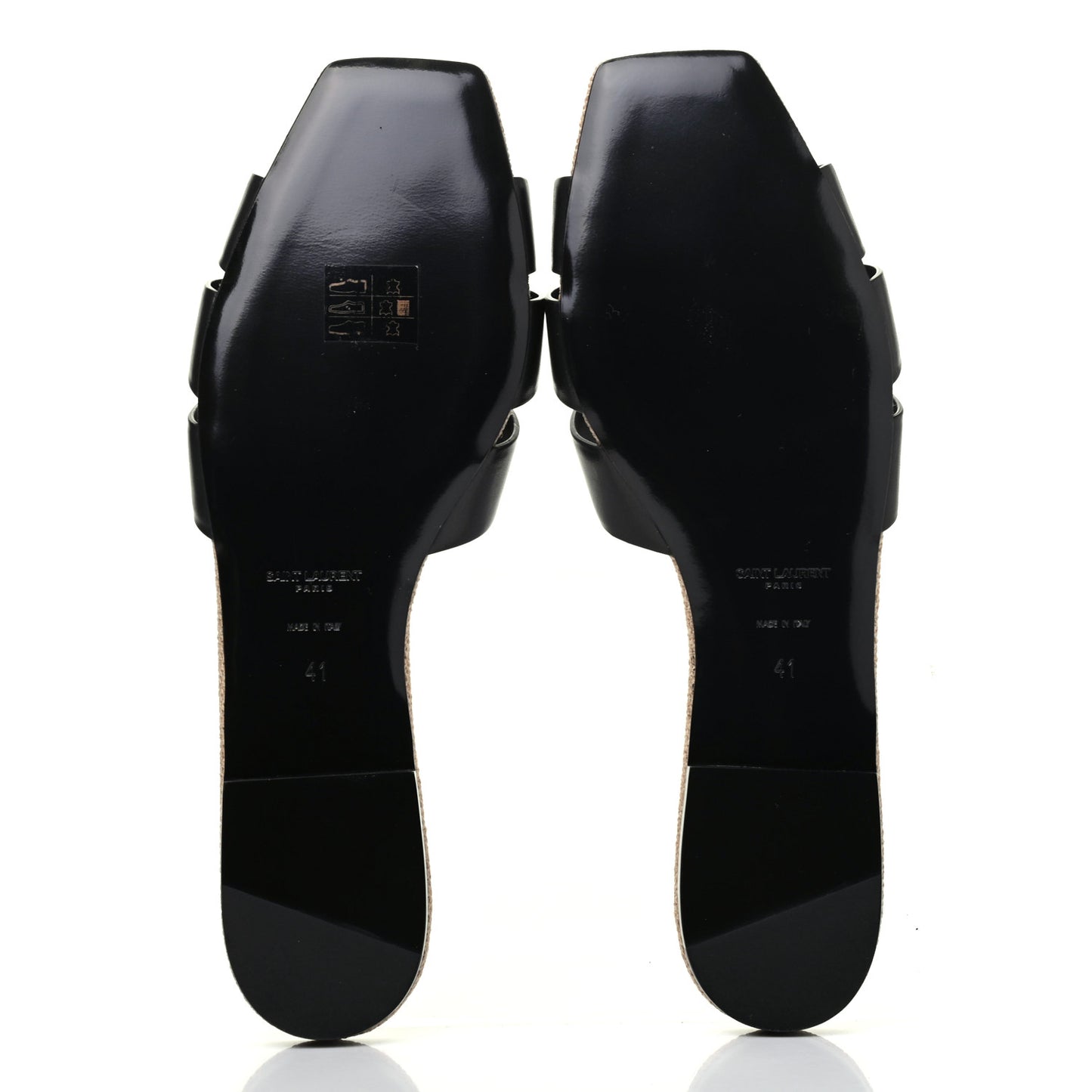 Calfskin Nu Pied 05 Slide Sandals 41 Black
