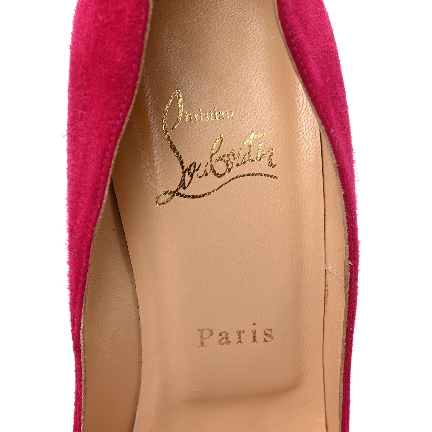 Christian Louboutin Suede Hyper Prive Peep Toe Pumps 38 Pink 7 of 7