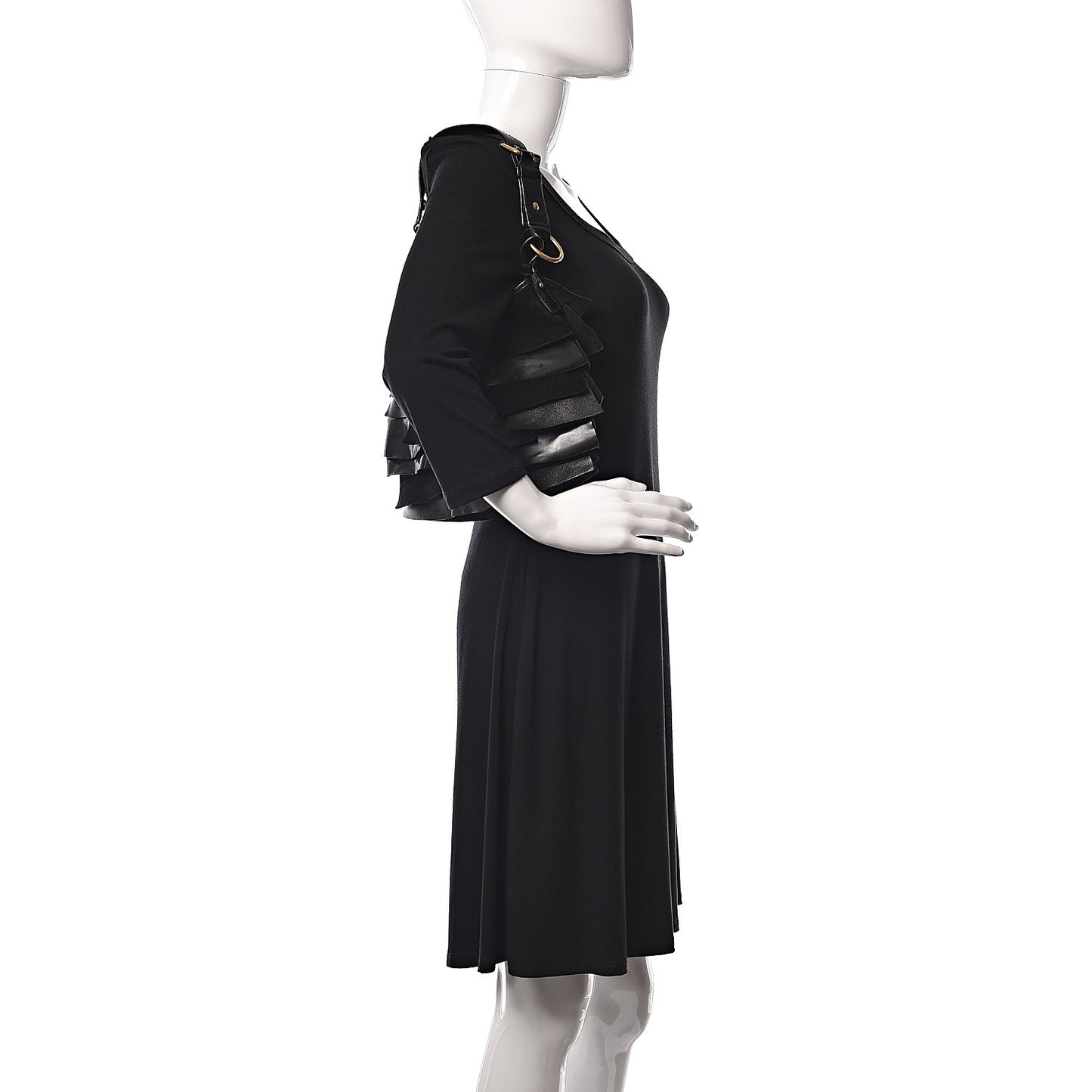 Patent Chevre Suede Ruffle Small Saint Tropez Black