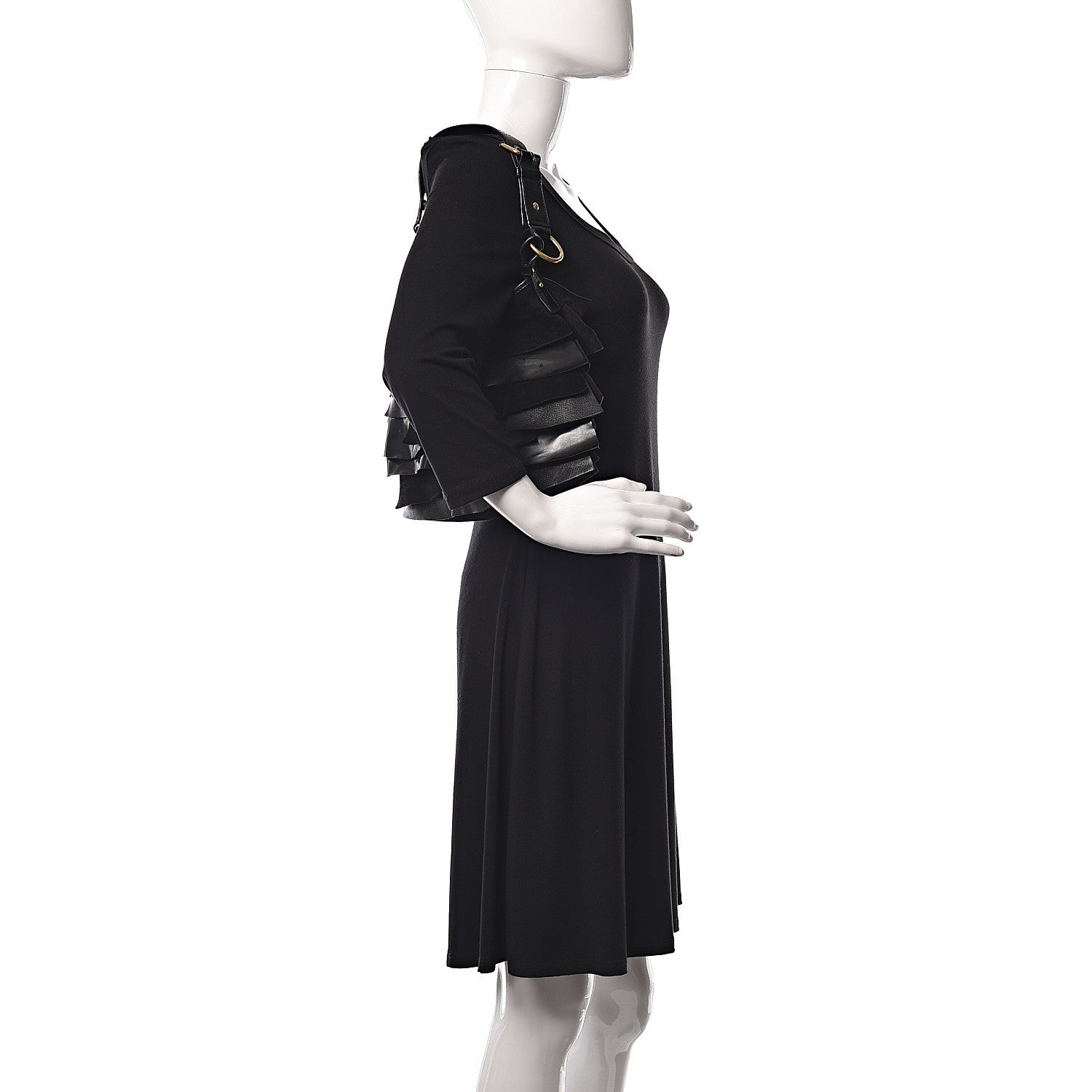 Saint Laurent Patent Chevre Suede Ruffle Small Saint Tropez Black 2 of 10