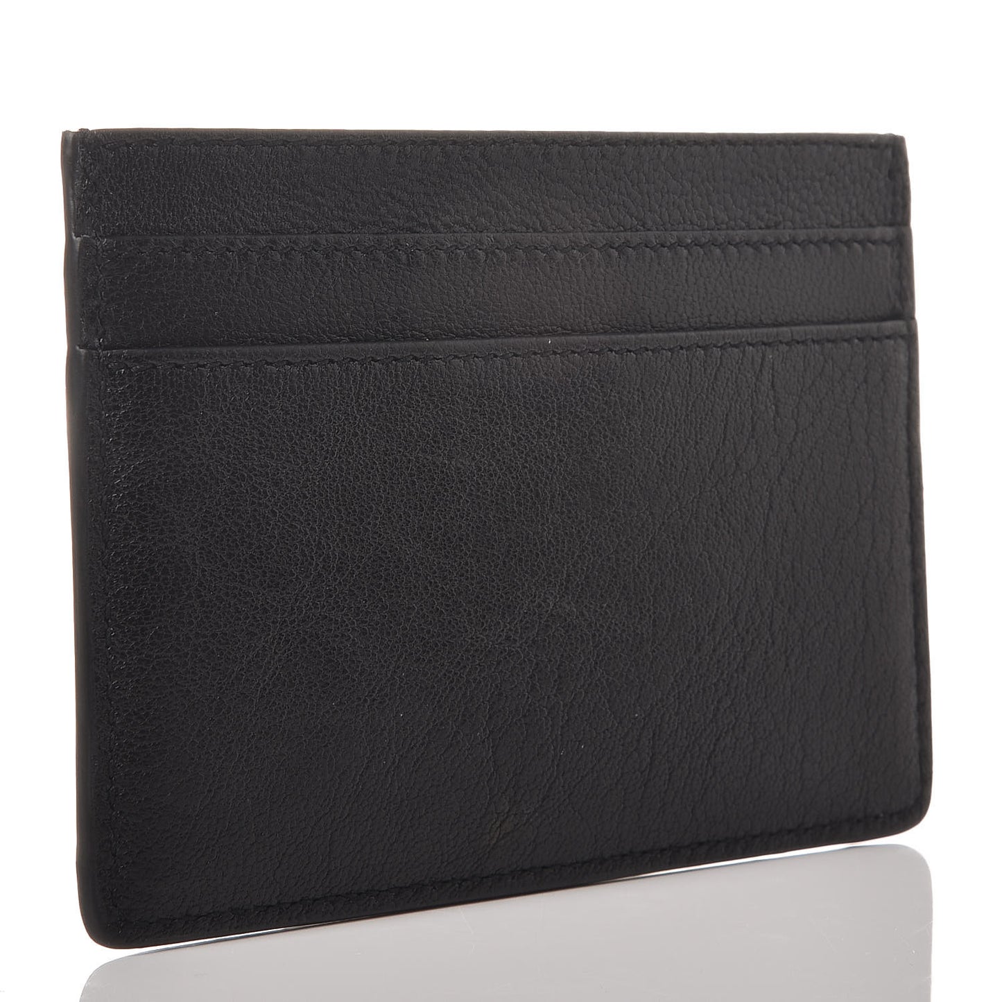 Calfskin Paisley Studded Monogram Credit Card Case Black