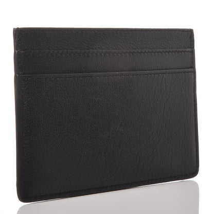 Saint Laurent Calfskin Paisley Studded Monogram Credit Card Case Black 3 of 9