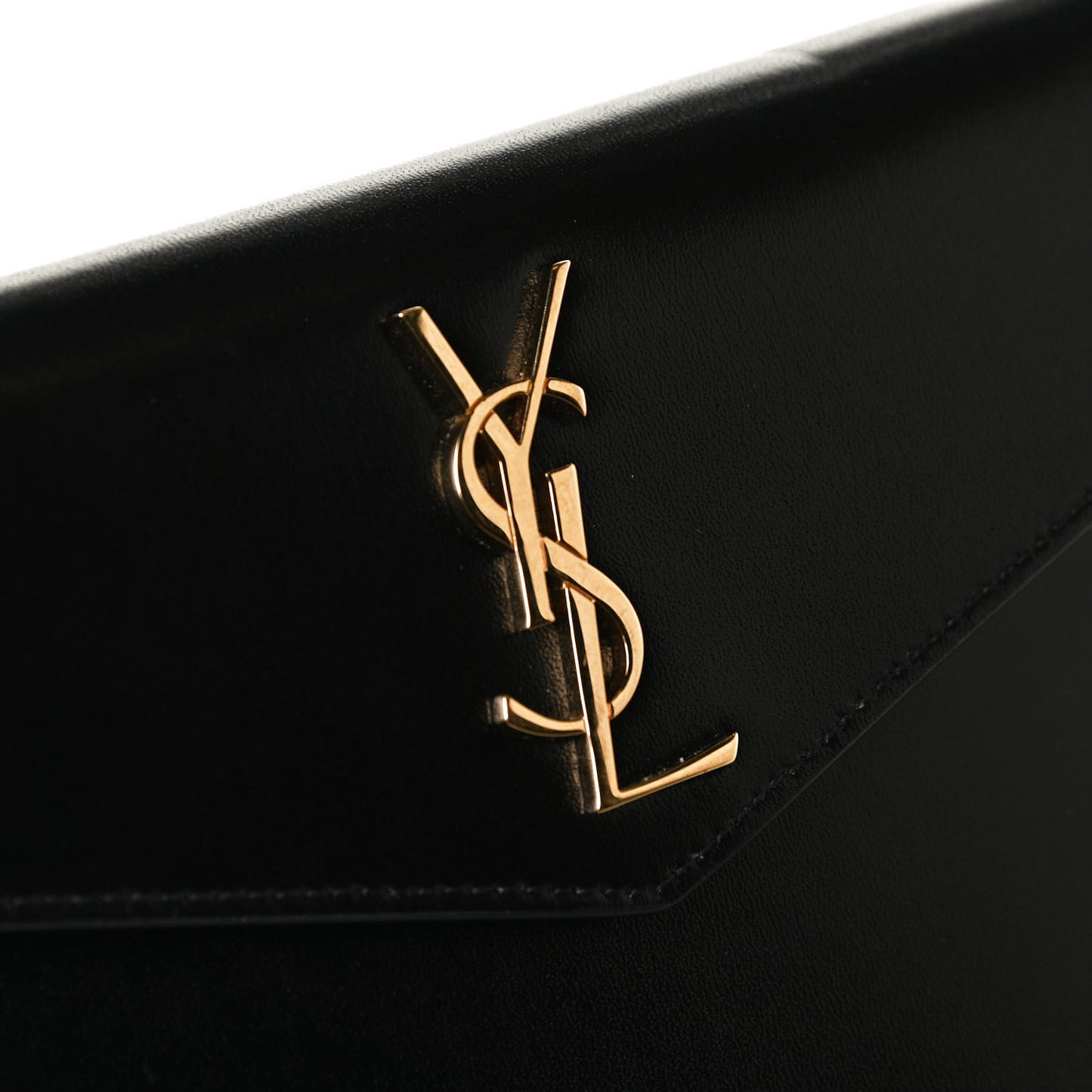 Smooth Shiny Calfskin Monogram Uptown Baby Pouch Black