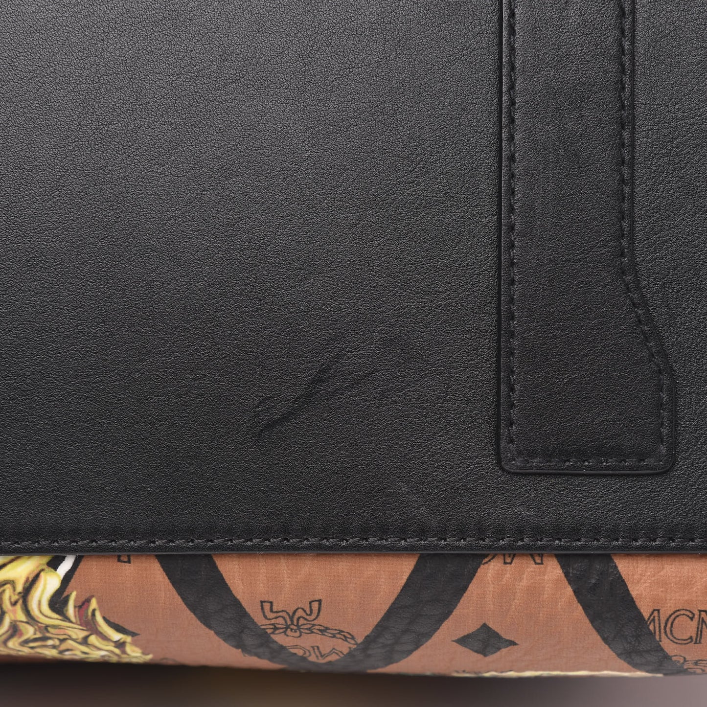 Visetos Calfskin Motif Rombi Lion Printed Traveler Weekender Bag Cognac