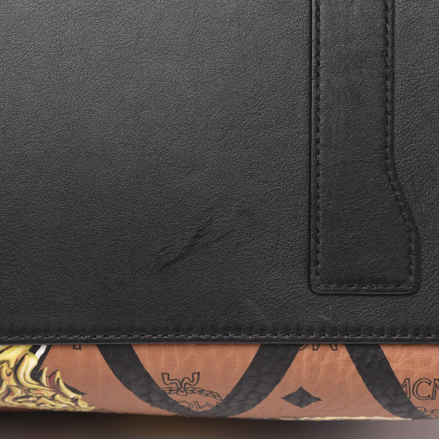MCM Visetos Calfskin Motif Rombi Lion Printed Traveler Weekender Bag Cognac 13 of 13