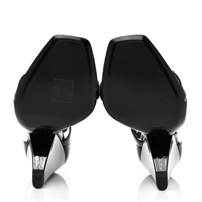 Saint Laurent Patent Niki Crossed 105 Sandal 37.5 Black 5 of 10