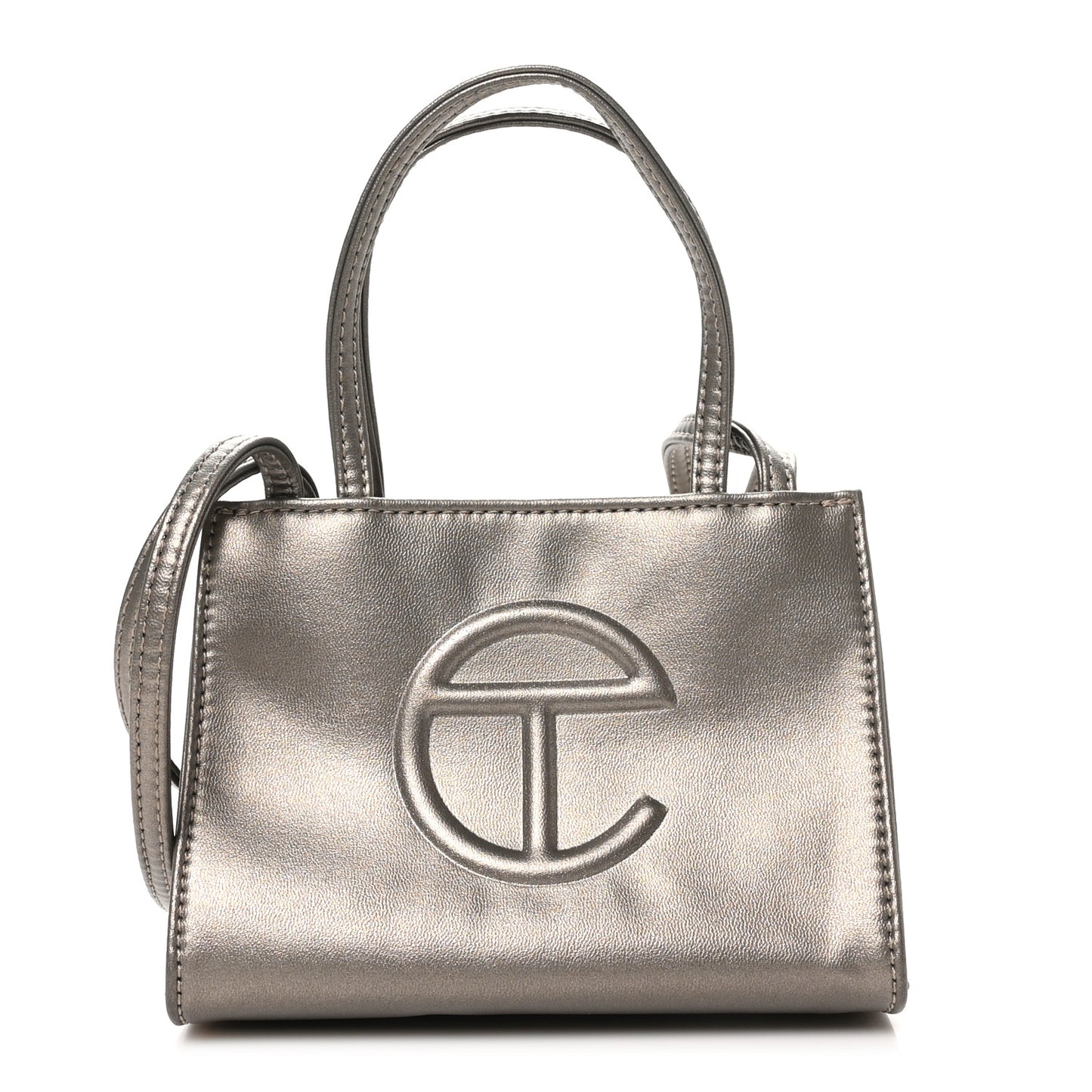 Vegan Leather Small Shopping Bag Bronze