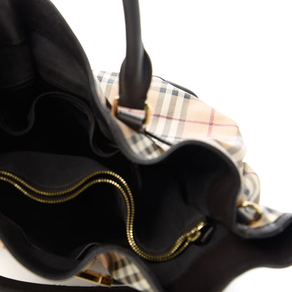 Burberry Haymarket Check Medium Golderton Tote Chocolate 5 of 14