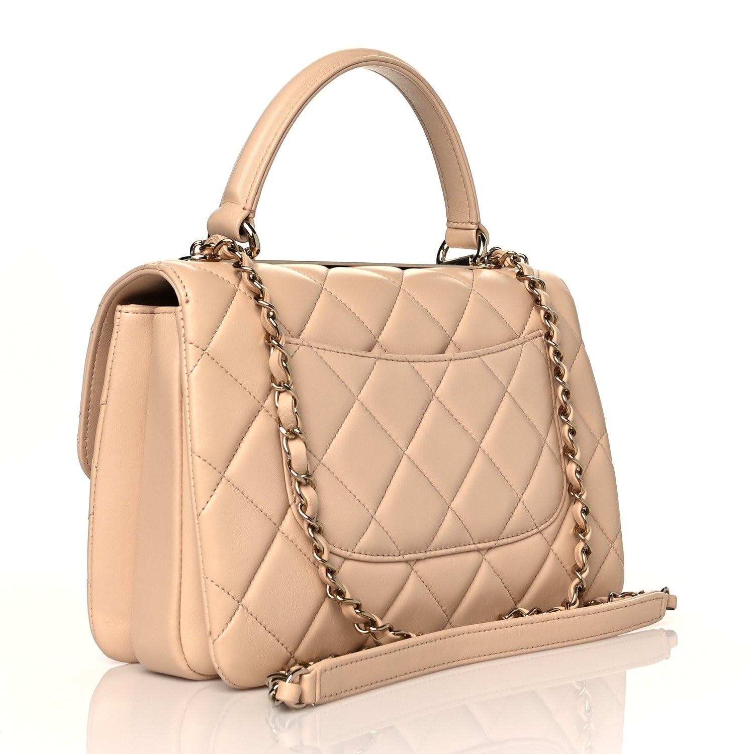 Chanel Lambskin Quilted Small Trendy CC Dual Handle Flap Bag Beige 2 of 11