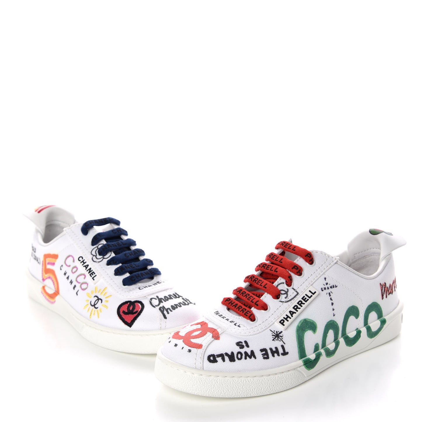 x Pharrell Williams Canvas Womens Sneakers 35 White