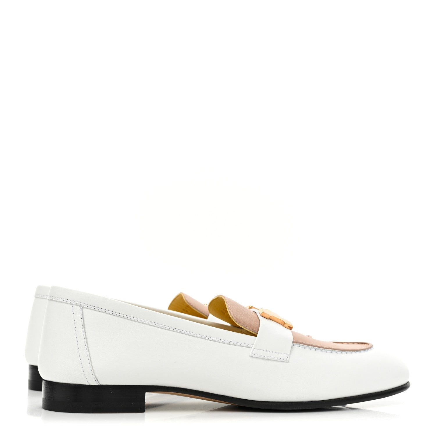 Hermes Calfskin Womens Paris Loafers 37.5 White Bois De Santal 4 of 9
