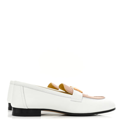 Hermes Calfskin Womens Paris Loafers 37.5 White Bois De Santal 4 of 9