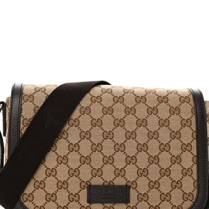 Gucci Monogram Flap Messenger Bag Beige Dark Brown 8 of 12