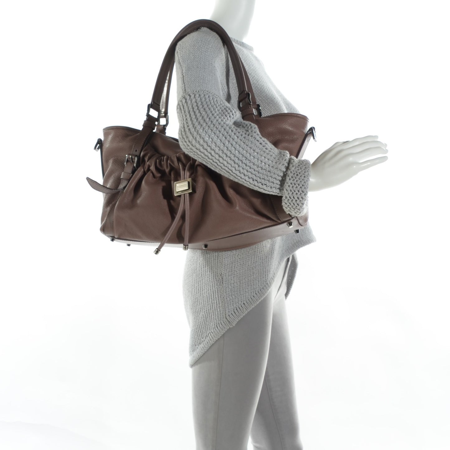 Heritage Grained Leather Farrar Drawstring Tote