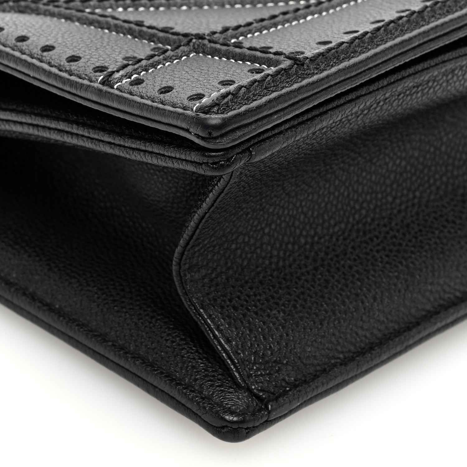 Christian Dior Grained Calfskin Perforated Diorama Flap Bag Black 8 of 10