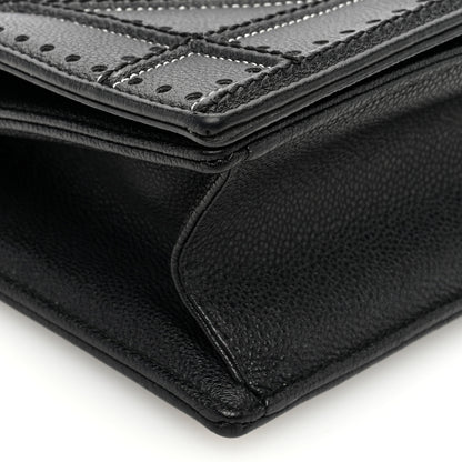 Christian Dior Grained Calfskin Perforated Diorama Flap Bag Black 8 of 10