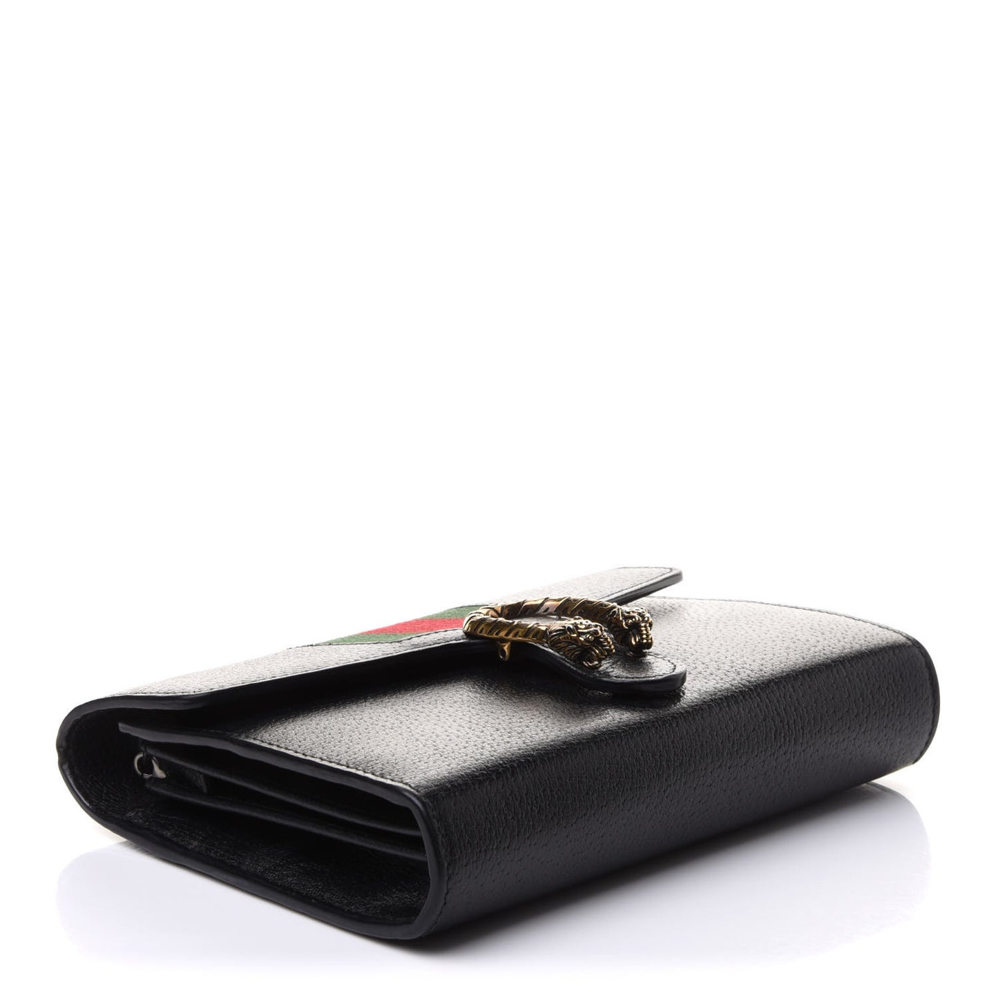 Calfskin Web Mini Dionysus Chain Wallet Black