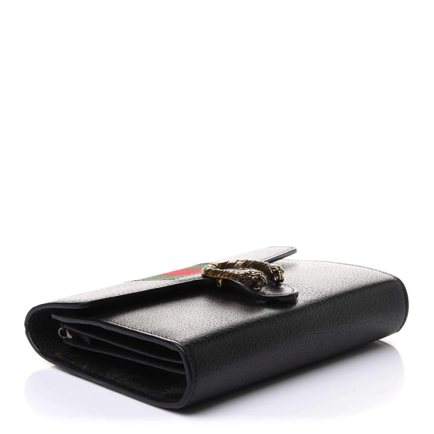 Gucci Calfskin Web Mini Dionysus Chain Wallet Black 4 of 11