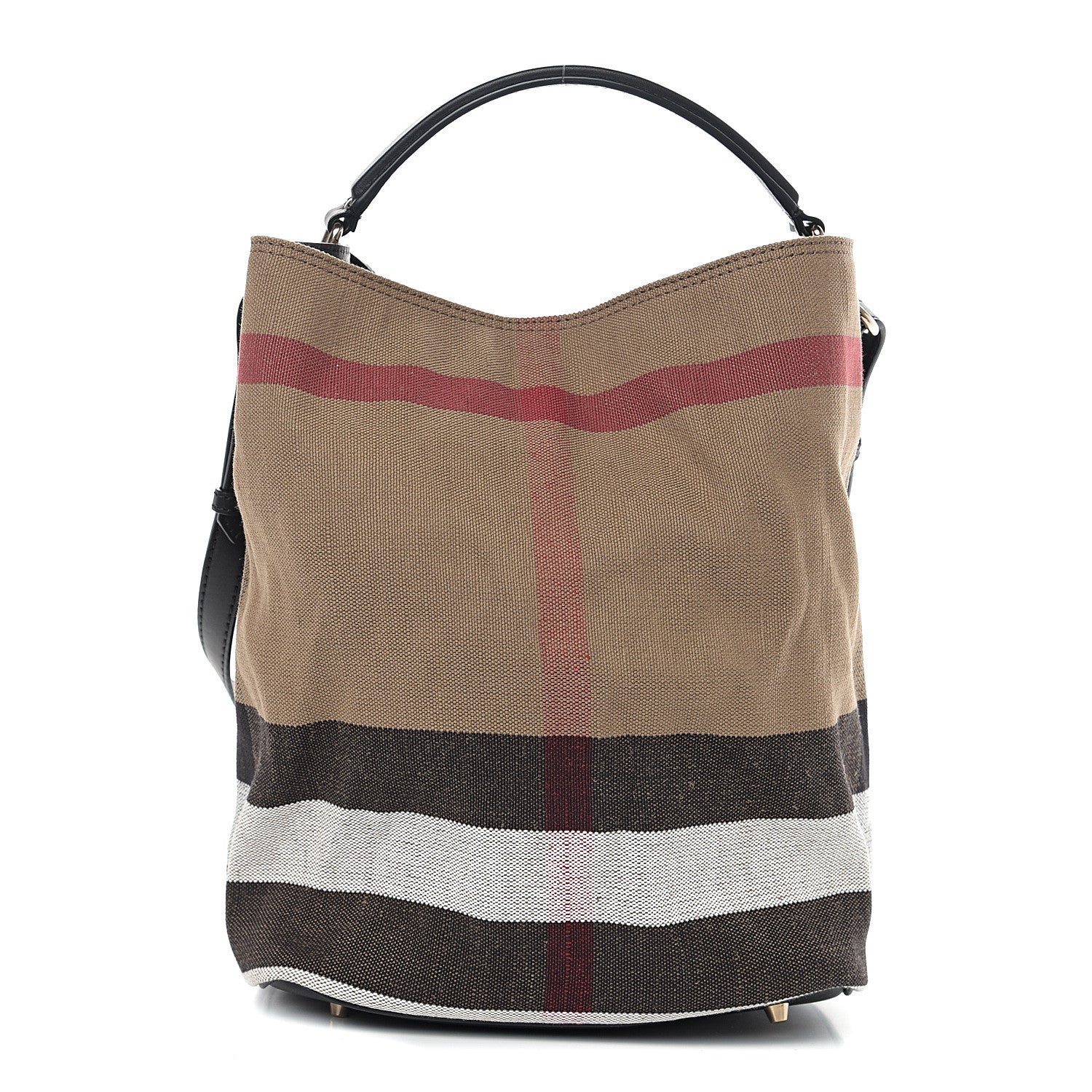 Burberry Canvas Mega Check Medium Ashby Hobo Black 1 of 10