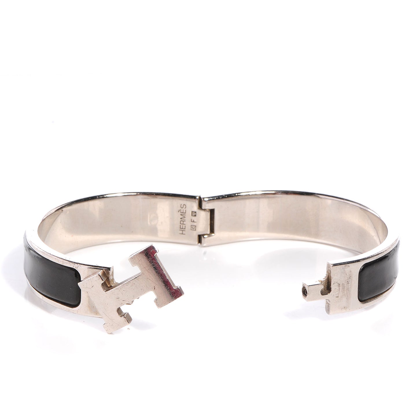 Enamel Narrow Clic Clac H Bracelet PM Black