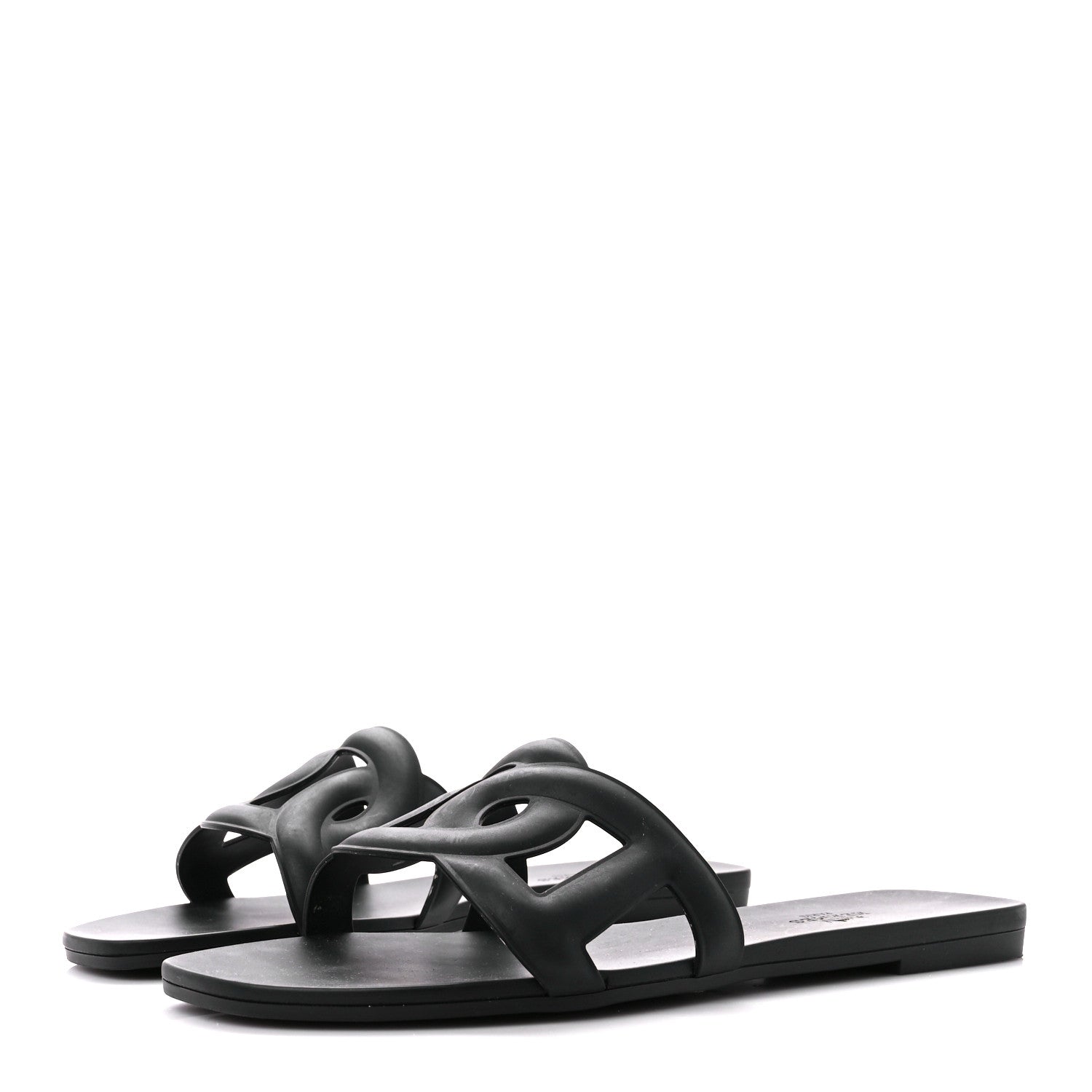 Hermes Rubber Aloha Sandals 39 Black 3 of 10