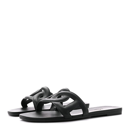 Hermes Rubber Aloha Sandals 39 Black 3 of 10