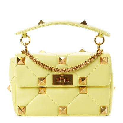 Valentino Garavani Nappa Medium Roman Stud Shoulder Bag Lime Sorbet 1 of 4