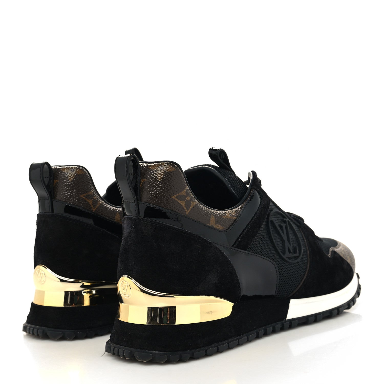 Louis Vuitton Suede Monogram Run Away Sneakers 39 Black 4 of 7