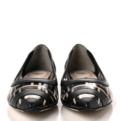 Fendi PVC Calfskin FF Colibri Ballerina Flats 38 Black 2 of 9