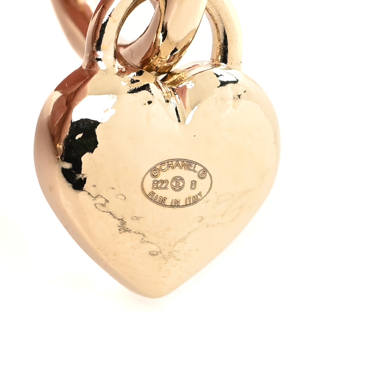 Chanel Metal CC Heart Turnlock Drop Earrings Gold 3 of 3