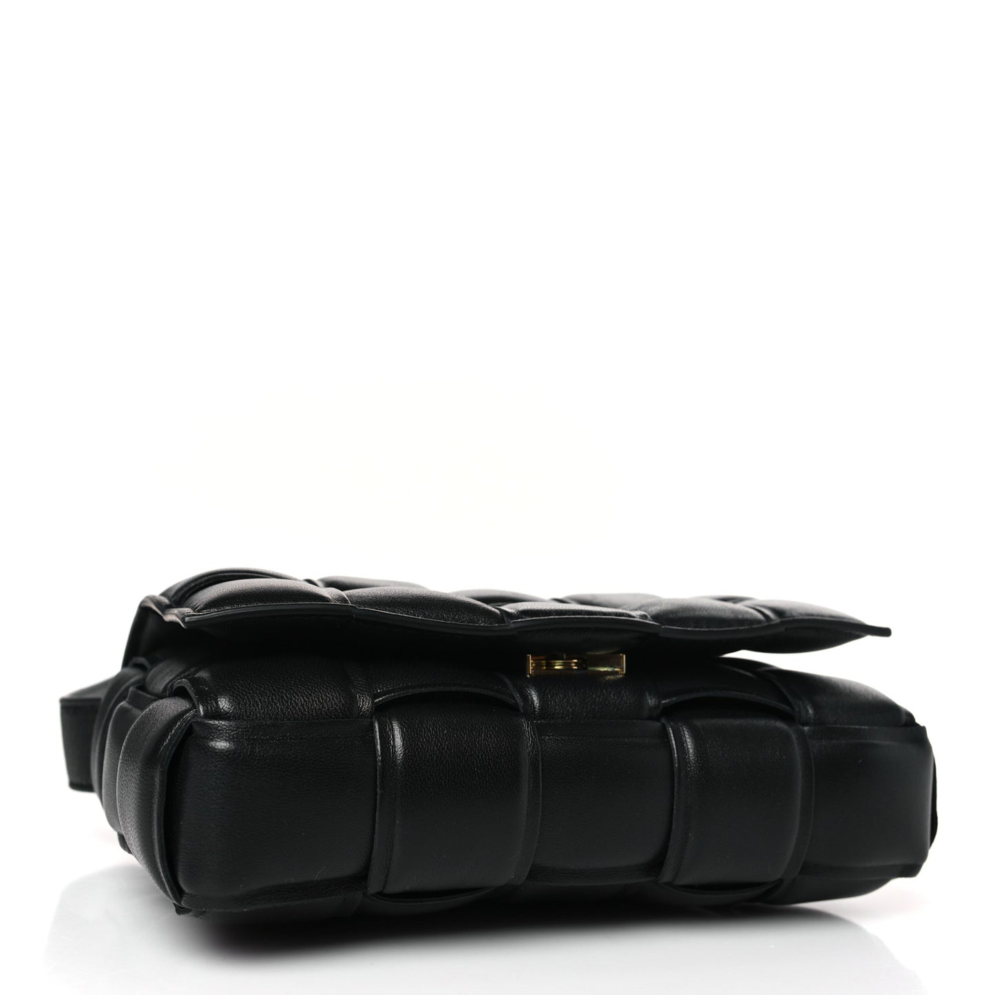 Nappa Maxi Intreccio Small Padded Cassette Crossbody Bag Black