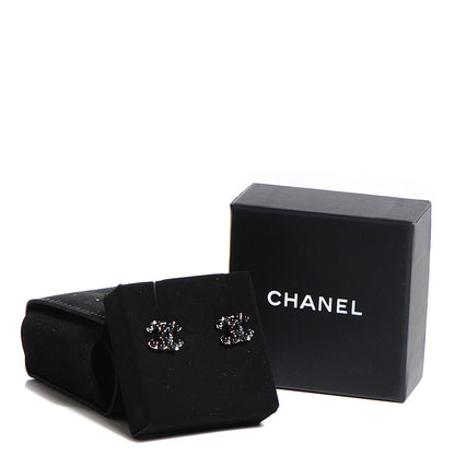 Chanel Resin Bead CC Earrings Silver Black 5 of 5