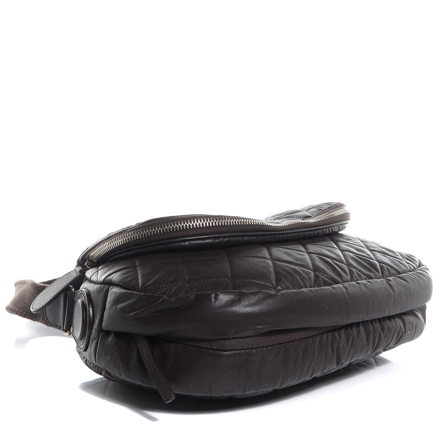 Chanel Coated Canvas Quilted Expandable Messenger Brown 4 of 7