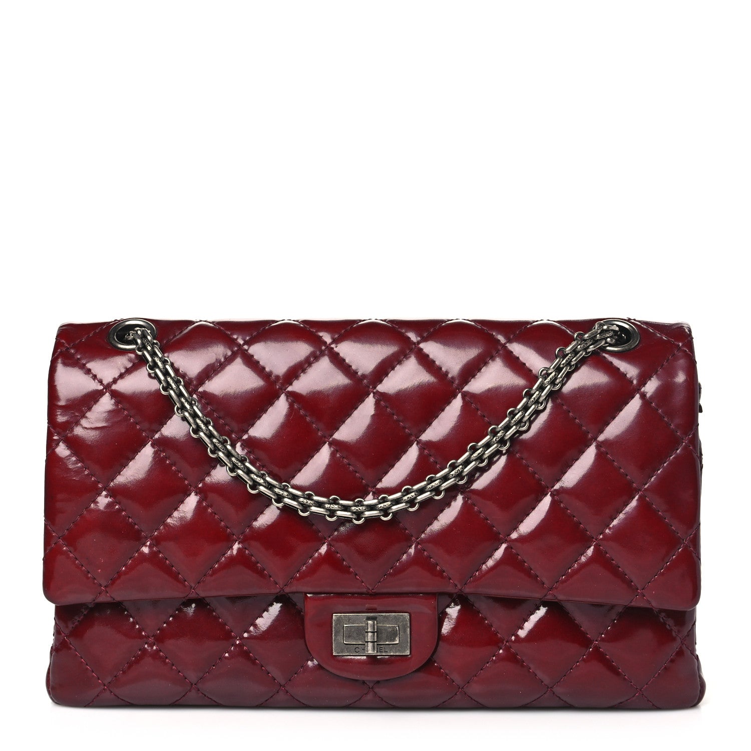 Chanel Patent Quilted 2.55 Reissue 226 Flap Burgundy 1 of 11