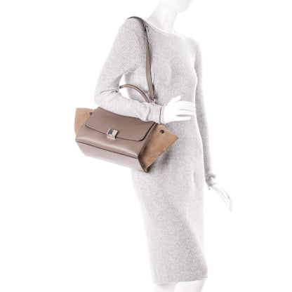 Celine Drummed Calfskin Suede Small Trapeze Dune 3 of 8