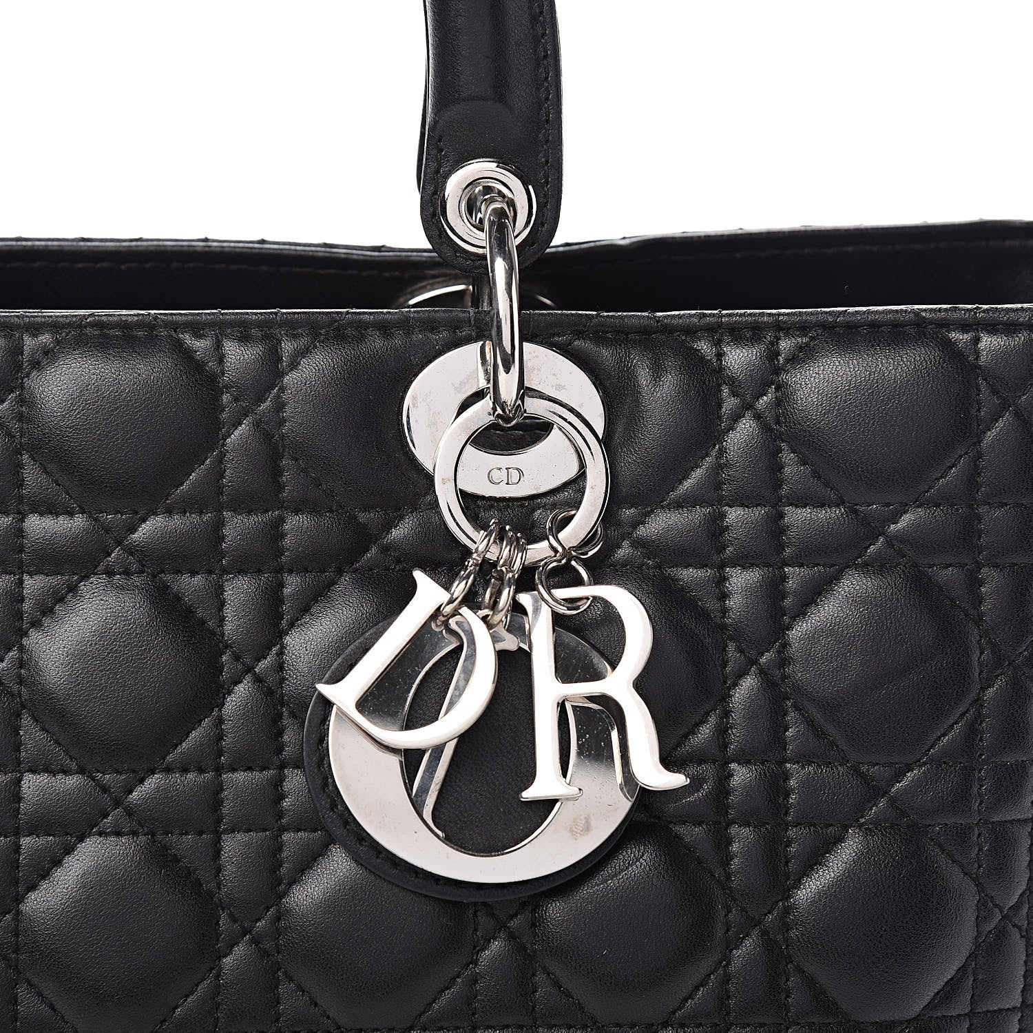Christian Dior Lambskin Cannage Large Lady Dior Black 12 of 16
