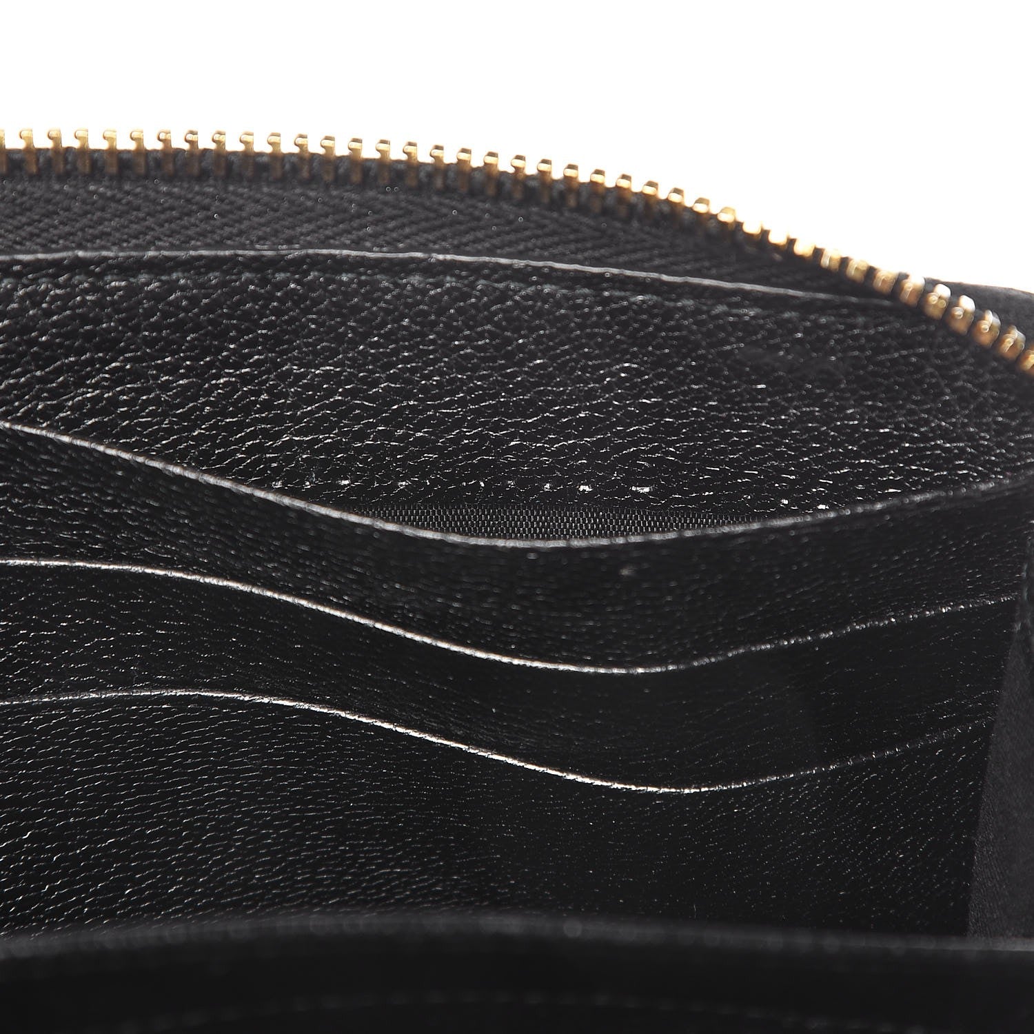 Balenciaga Chevre Gold Metallic Edge Hardware Zip Around Wallet Black 7 of 10