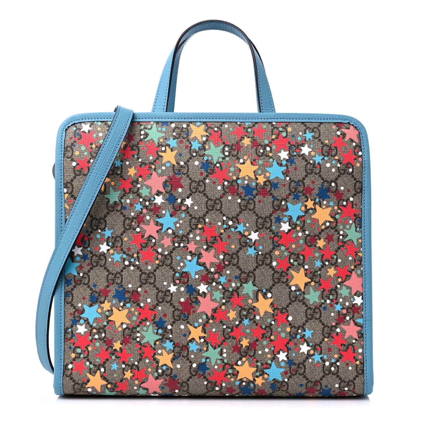 GG Supreme Monogram Star Print Childrens Tote Blue Multicolor