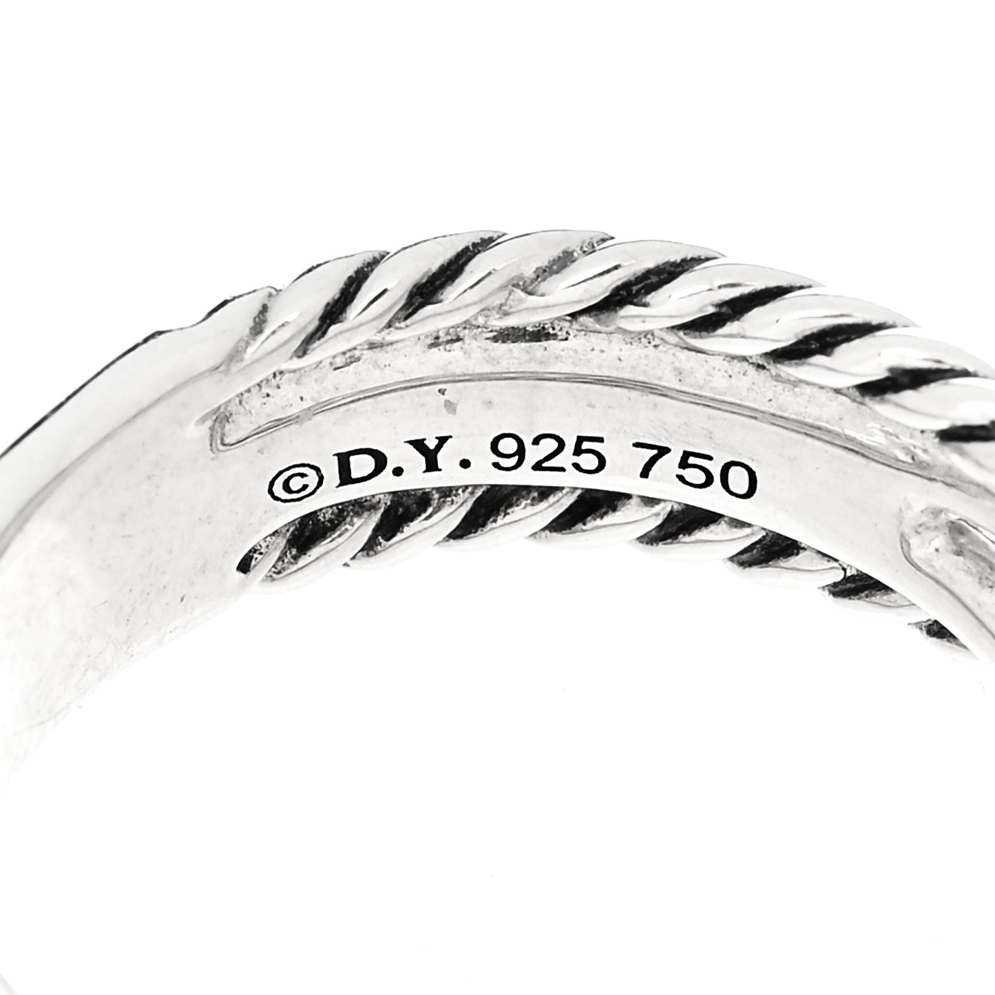 Sterling Silver 18K Yellow Gold 6mm X Crossover Ring 50 5.5