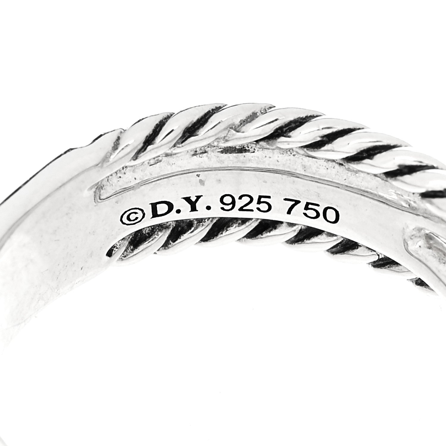 David Yurman Sterling Silver 18K Yellow Gold 6mm X Crossover Ring 50 5.5 4 of 4